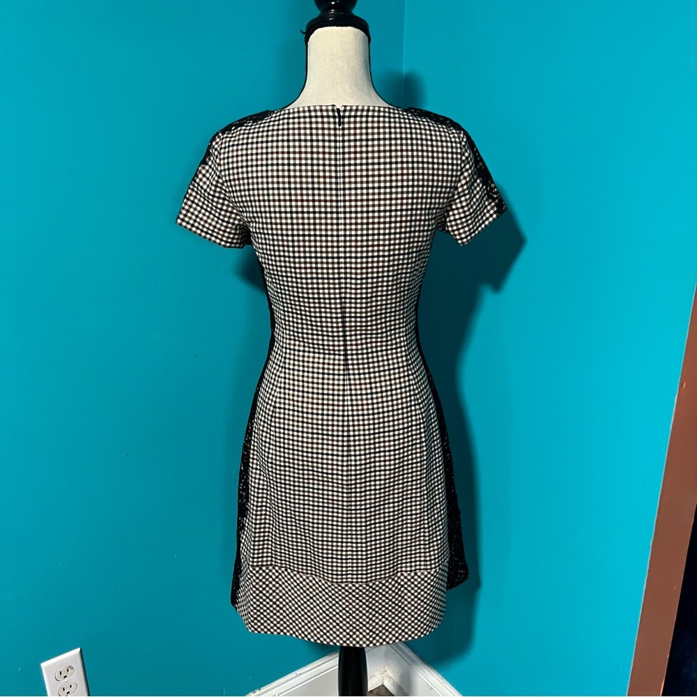 Brooks Brothers Red Fleece 2 Brown Black Plaid A-Line Short Sleeve Dress - Picture 6 of 7